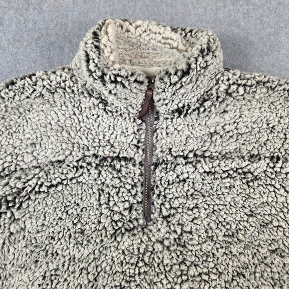 Thread & Supply Sherpa Pullover Size Medium Quarter Zip Pockets Gray - Picture 6 of 16